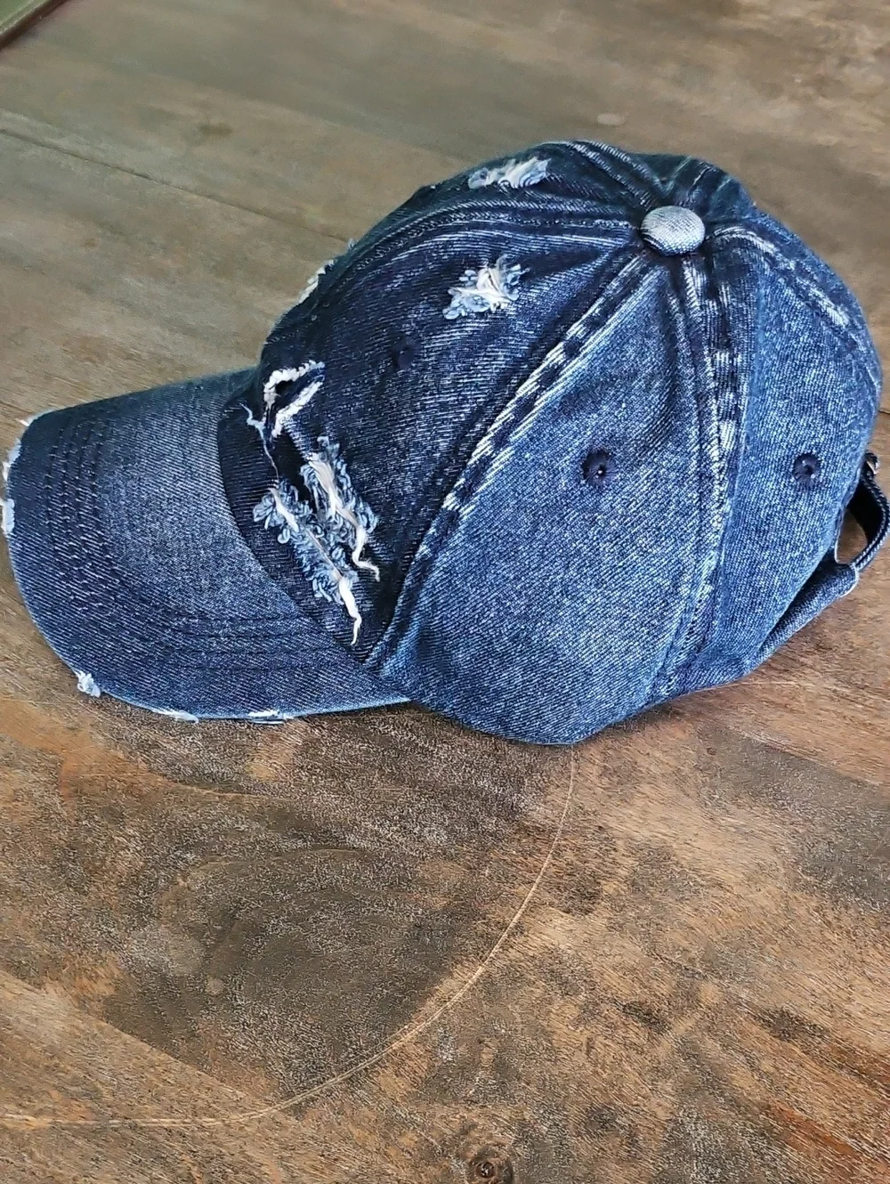 NWT Denim Distressed Baseball Cap